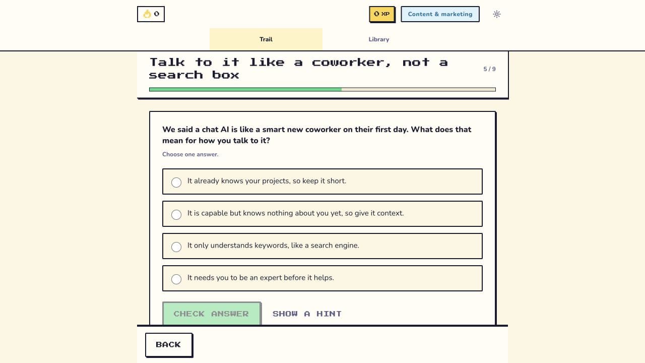 Paper Trail practice inside a lesson